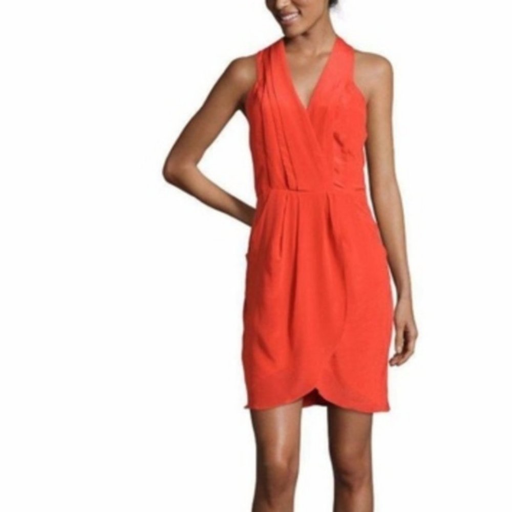 Greylin | Tulip Hem Red Dress w/ Knotted Back